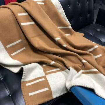 Generic h Blanket, Sofa Throw Blanket, Soft and Comfortable Blanket, Blanket Suitable for Sofa and Living Room, Khaki