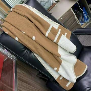 Generic h Blanket, Sofa Throw Blanket, Soft and Comfortable Blanket, Blanket Suitable for Sofa and Living Room, Khaki