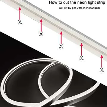 DSJJBLL Flexible Neon Rope Strip Night Light,Outdoor Indoor LED Cut Freedom 16.4FT/Set Power Supply/Clip Included (White)