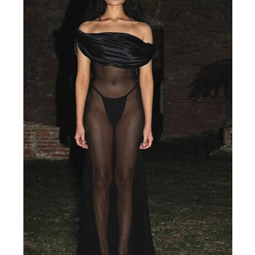 Trendy Summer Mesh Maxi Dress for Parties and Beach