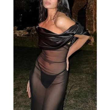 Trendy Summer Mesh Maxi Dress for Parties and Beach