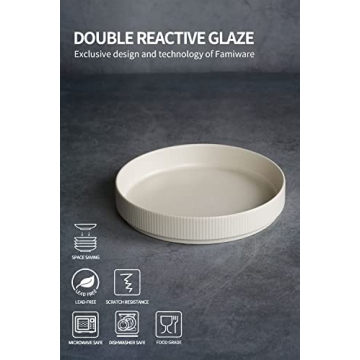 Famiware Star 7.5" Pasta Bowls Set of 4 Double Reactive Glaze