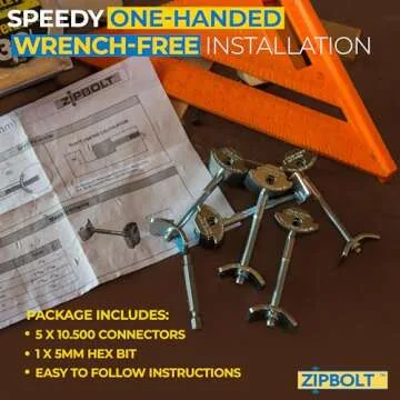 Zipbolt 10.500 Countertop Connector - Fast & Strong Joint Fasteners