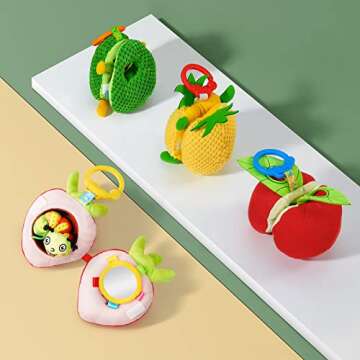 Jollybaby Plush Fruit Rattle Toy for Baby - Montessori Sensory Fun