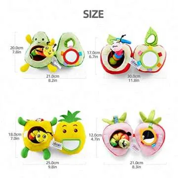 Jollybaby Plush Fruit Rattle Toy for Baby - Montessori Sensory Fun