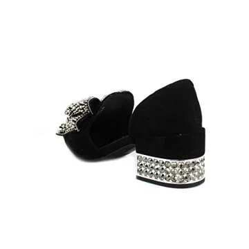 Elegant Jeffrey Campbell Valenti Bow Loafer in Black Suede