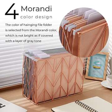 Y YOMA 12 Pack Colored Hanging File Folders Letter Size Decorative Hanging Folder Cute Pretty File F...