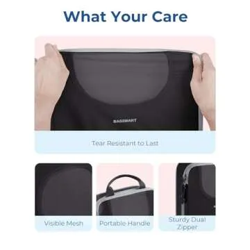 BAGSMART Compression Packing Cubes for Travel, 6 Set Packing Cubes for Suitcases, Lightweight Suitcases Organizers Bag Set & Compression Travel Cubes, Travel Essentials Packing Organizers Black