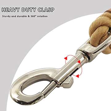 BTINESFUL Heavy Duty Cotton Rope Dog Leash 10 ft, Strong Dog Leash Soft Handle Dog Traction for Larg...