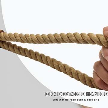 BTINESFUL Heavy Duty Cotton Rope Dog Leash 10 ft, Strong Dog Leash Soft Handle Dog Traction for Large Medium Dogs Hiking, Camping, Exploring, Walking(1/2" x 10ft, Brown)