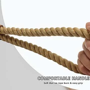 BTINESFUL Heavy Duty Cotton Rope Dog Leash 10 ft, Strong Dog Leash Soft Handle Dog Traction for Large Medium Dogs Hiking, Camping, Exploring, Walking(1/2" x 10ft, Brown)