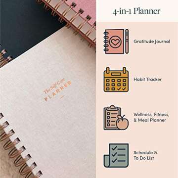 The Self-Care Planner by Simple Self - Undated 6 Month Life Planner - Daily, Monthly, Weekly - Focus on Wellness, Productivity, Achieving Goals, and Happiness (Sand, Daily Edition: 6 Months)