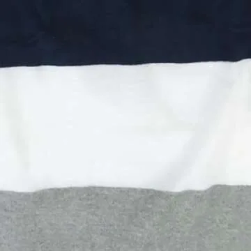 HonestBaby Non-Slip Footed Pajamas One-Piece Sleeper Jumpsuit Zip-Front PJs 100% Organic Cotton for Baby Boys, Jumbo Stripe Navy, 12 Months