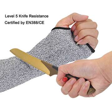 Cut Resistant Sleeves Level 5,18 inch Long Breathable Soft Cut Proof Flexible Arm Protectors for Thi...