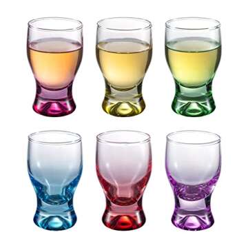 M&N HOME Set of 6, Heavy Base Glassware Drinking Whiskey Glass Cups for Vodka, Brandy, Bourbon & Liq...