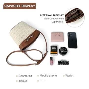 Gladdon Small Straw Purses for Women Mini Summer Beach Shoulder Bags for Women Crossbody Wicker Woven Purse Clutch Rattan Bag