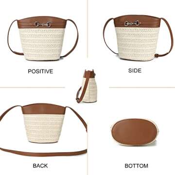 Gladdon Small Straw Purses for Women Mini Summer Beach Shoulder Bags for Women Crossbody Wicker Woven Purse Clutch Rattan Bag
