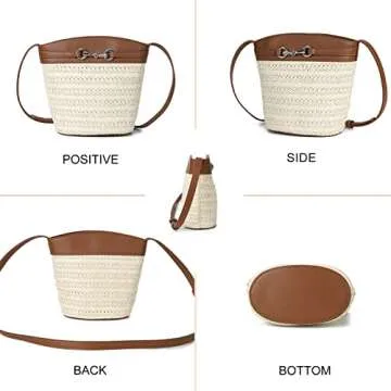 Gladdon Small Straw Purses for Women Mini Summer Beach Shoulder Bags for Women Crossbody Wicker Woven Purse Clutch Rattan Bag