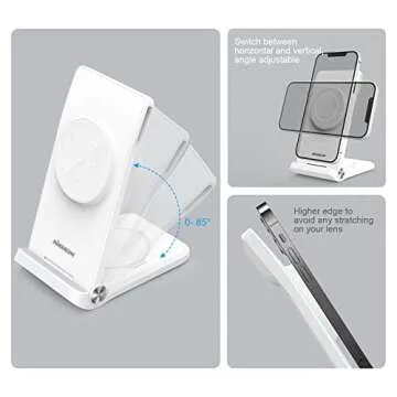 Nillkin Charger Stand for Garmin Watch Instinct Fenix 7/7S Forerunner 245/745/945 Vivoactive, 3 in 1 Portable & Foldable Magsafe Wireless Charging Station for iPhone 16 15 14 13 12 & AirPods 2/3/Pro