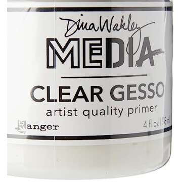 Ranger MDM46424 Dina Wakley Media Gesso 4oz Jar-Clear, 4 Fl Oz (Pack of 1)