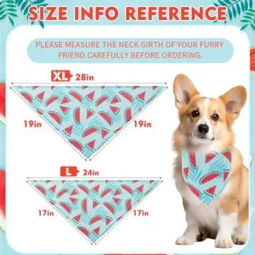 EXPAWLORER Dog Cooling Bandana Set - 4 Pack Hawaii Dog Bandana, Summer Triangle Scarfs Bibs with Cute Fruit Patterns for Small Medium Large Dogs, Large