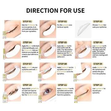 Upgraded Lash Lift Kit - Professional Semi-Permanent Eyelash Kit with Black and Brown Color, Lasting 6 Weeks, Ideal for Salon & Home Use