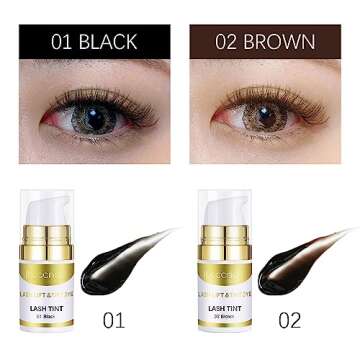 Upgraded Lash Lift Kit - Professional Semi-Permanent Eyelash Kit with Black and Brown Color, Lasting 6 Weeks, Ideal for Salon & Home Use