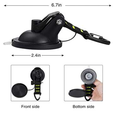 CONBOLA Suction Cups Hooks Heavy Duty Outdoor Car Camping Essentials 4 Pieces Upgraded Tie Down Suct...