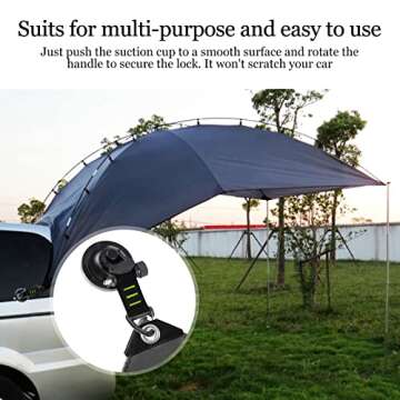 CONBOLA Suction Cups Hooks Heavy Duty Outdoor Car Camping Essentials 4 Pieces Upgraded Tie Down Suction Cup,Camper Accessories Strong Power for RV Boat Window Glass Camping Trap.(4 pcs,Green)