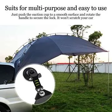 CONBOLA Suction Cups Hooks Heavy Duty Outdoor Car Camping Essentials 4 Pieces Upgraded Tie Down Suction Cup,Camper Accessories Strong Power for RV Boat Window Glass Camping Trap.(4 pcs,Green)