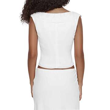 Infunfany Women Lace V Neck Cami Tank Top - Elegant Crop Top