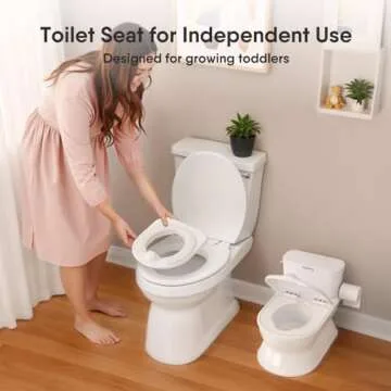 CheerTry 2-in-1 Toddler Potty Training Toilet - Larger Potty Chair & Detachable Training Seat for Boys & Girls Ages 1-3 with Flushing Sound, Wipes Storage, Toilet Paper Holder