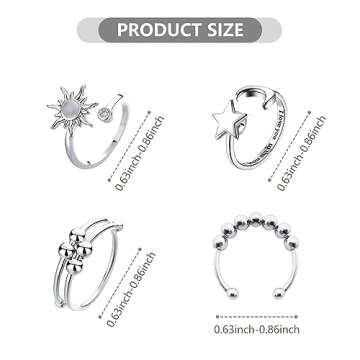 ATCEME Fidget Rings for Women - Stress Relief Set