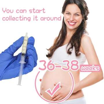 Trelaco Colostrum Collector Kit Include Sterile Sealed Breast Milk Syringes with Caps No Needle Colostrum Syringes Stickers 1 Measuring Cup Harvesting Collection for Breastmilk(50 Sets,3 ml)