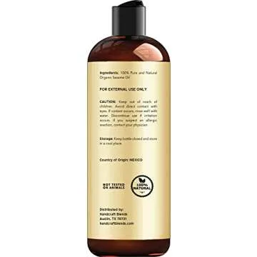 Handcraft Blends Organic Sesame Oil - 8 Fl Oz - 100% Pure and Natural - Premium Grade Carrier Oil fo...