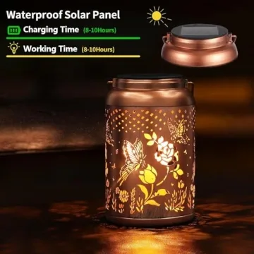 Tepaken Solar Lanterns - Outdoor Garden Decor 2 Pack