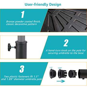 COBANA Umbrella Base - Heavy Duty, Stylish, Durable Stand