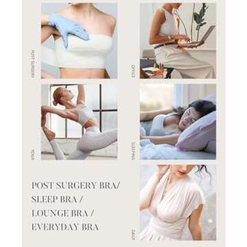 FeelinGirl Women Front Closure Post Surgery Compression Everyday Bras for Mastectomy Support with Adjustable Straps Wirefree Skin L