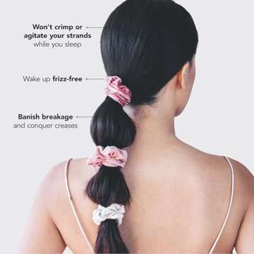 Kitsch 5 Count Velvet Hair Scrunchies for Women - Hair Ties for Thick Hair, Girls, Women, Cute Scrunchies, Soft Hair Accessories, Blush/Mauve