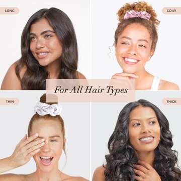 Kitsch 5 Count Velvet Hair Scrunchies for Women - Hair Ties for Thick Hair, Girls, Women, Cute Scrunchies, Soft Hair Accessories, Blush/Mauve