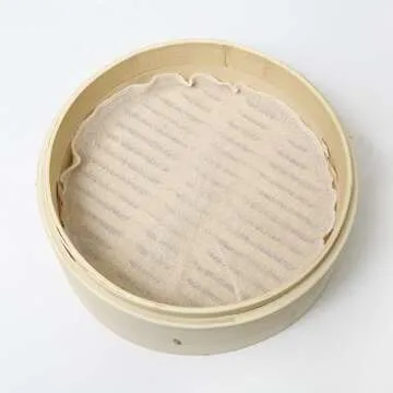 Florauspicious Bamboo Steamer Handmade Basket, Traditional 2-Tier Design - for Dumplings, Rice, Dim Sum, Vegetables, Fish and Meat - Incl. 2 Cotton Cloths (10-Inch)