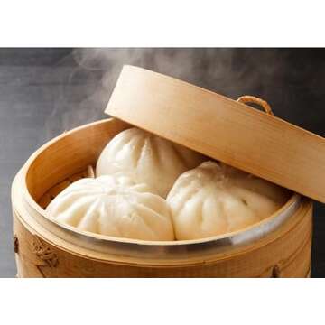 Florauspicious Bamboo Steamer Handmade Basket, Traditional 2-Tier Design - for Dumplings, Rice, Dim Sum, Vegetables, Fish and Meat - Incl. 2 Cotton Cloths (10-Inch)