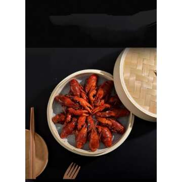 Florauspicious Bamboo Steamer Handmade Basket, Traditional 2-Tier Design - for Dumplings, Rice, Dim Sum, Vegetables, Fish and Meat - Incl. 2 Cotton Cloths (10-Inch)