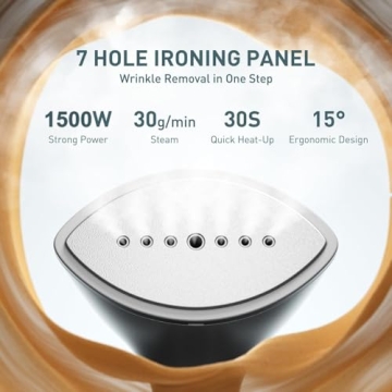 Upgrade Steamer for Clothes,1500W 30s Quick Heat Handheld Clothes Steamer,Fabric Wrinkles Remover Garment Steamer with Smart LCD,2 in 1 Clothing Iron with 300ml Tank and Fabric Brush,Auto-Off