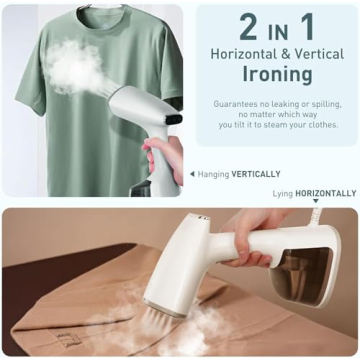 Upgrade Steamer for Clothes,1500W 30s Quick Heat Handheld Clothes Steamer,Fabric Wrinkles Remover Garment Steamer with Smart LCD,2 in 1 Clothing Iron with 300ml Tank and Fabric Brush,Auto-Off