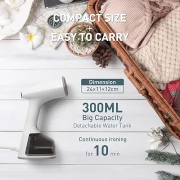 Upgrade Steamer for Clothes,1500W 30s Quick Heat Handheld Clothes Steamer,Fabric Wrinkles Remover Garment Steamer with Smart LCD,2 in 1 Clothing Iron with 300ml Tank and Fabric Brush,Auto-Off