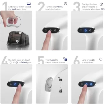 Upgrade Steamer for Clothes,1500W 30s Quick Heat Handheld Clothes Steamer,Fabric Wrinkles Remover Garment Steamer with Smart LCD,2 in 1 Clothing Iron with 300ml Tank and Fabric Brush,Auto-Off