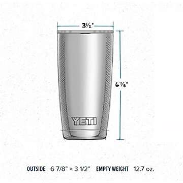 YETI Rambler 20 oz Stainless Steel Vacuum Insulated Tumbler with Lid (Stainless Steel)