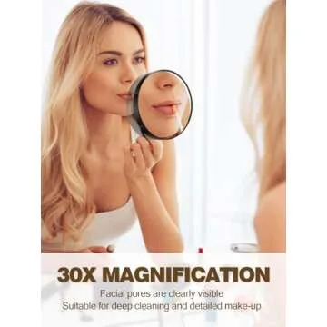 Macaki 30X Magnifying Mirror - Perfect for Travel and Makeup