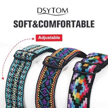Dsytom 3 Pack Elastic Band Compatible with Apple Watch Bands 38mm 41mm 40mm 42mm 44mm 45mm 46mm 49mm, Adjustable Stretchy Nylon bands for iWatch Series 10/9/Ultra 2/8/7/6/5/4/3/2/1/SE Strap for Women
